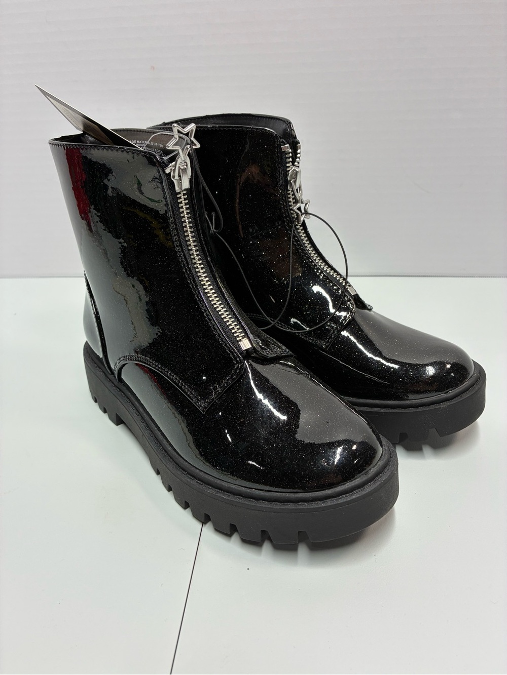 art class Black Glitter Zip-up Boots